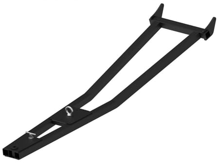 Extended push tube for tracks fitted ATV: Rotary Broom use