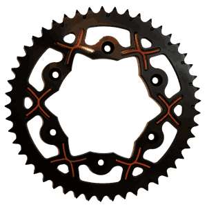 Esjot Rear Alu X-Wing Sprocket Black/Orange, 50T