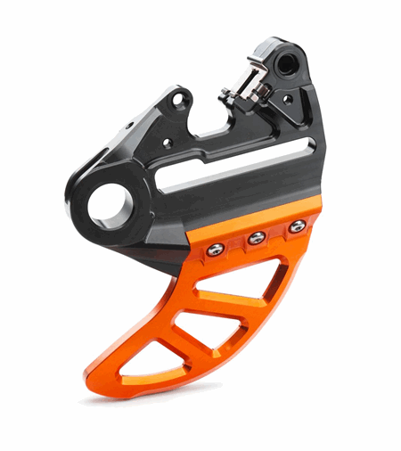 Brake caliper support w. brake disc guar