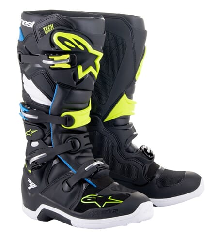 Alpinestars Støvel Tech 7 Svart/Blå/Gul Fluo Str 40,5