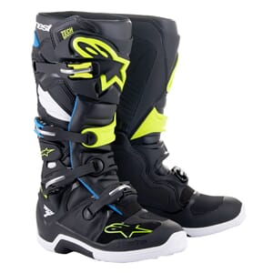 Alpinestars Støvel Tech 7 Svart/Blå/Gul Fluo Str 40,5
